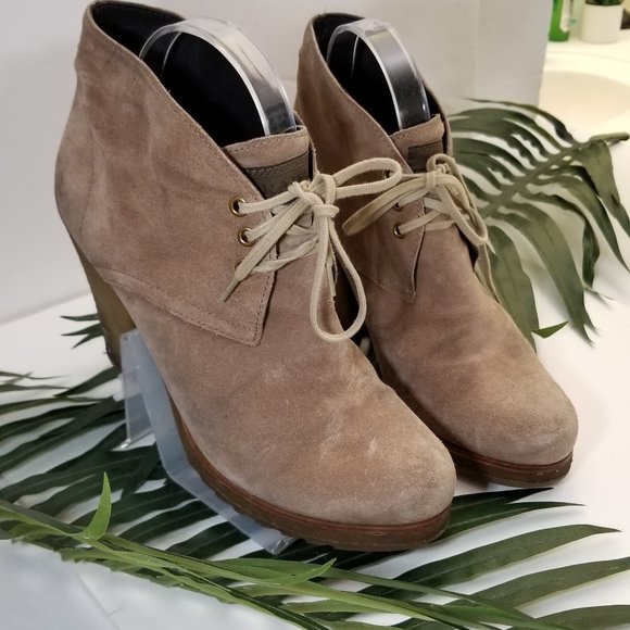 Sold/Prada AUTHENTIC Suede Lace-up Luxe Ankle Booties - Picture 3 of 8